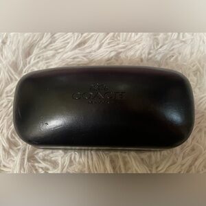 Coach Eyeglasses Case Glasses Sunglasses Hard Shell Black Clam Box Holder Used